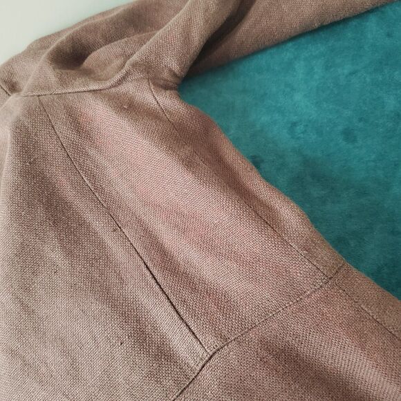 Gap Coat Womens Size 6 Brown Linen Button Up Lightweight Midi Jacket *READ* - Picture 10 of 14